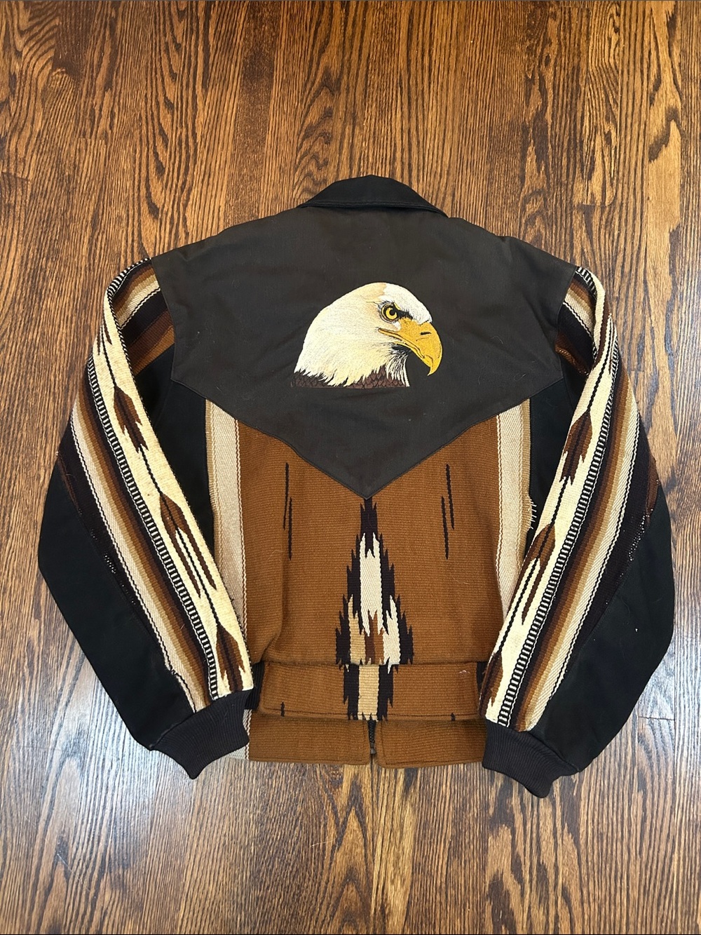 Vintage 90s Western Canvas and Chimayo Style Jacket
